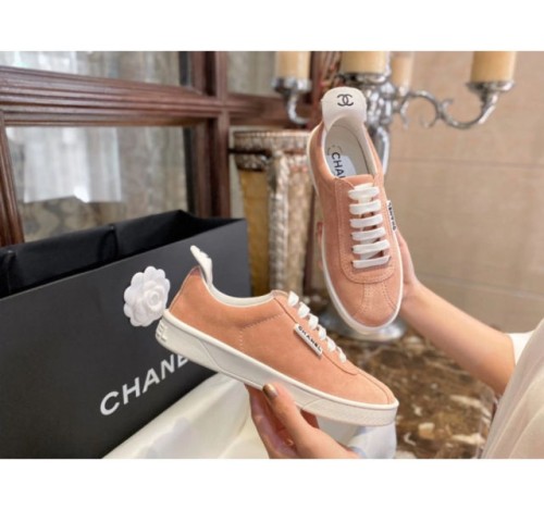(HappyShoese공장) C.로우탑 스웨이드 레이스업 스니커즈 핑크